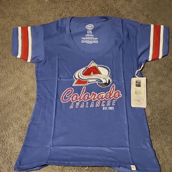 '47 Brand NHL Colorado Avalanche Women's Large T-Shirt - New - Picture 1 of 5